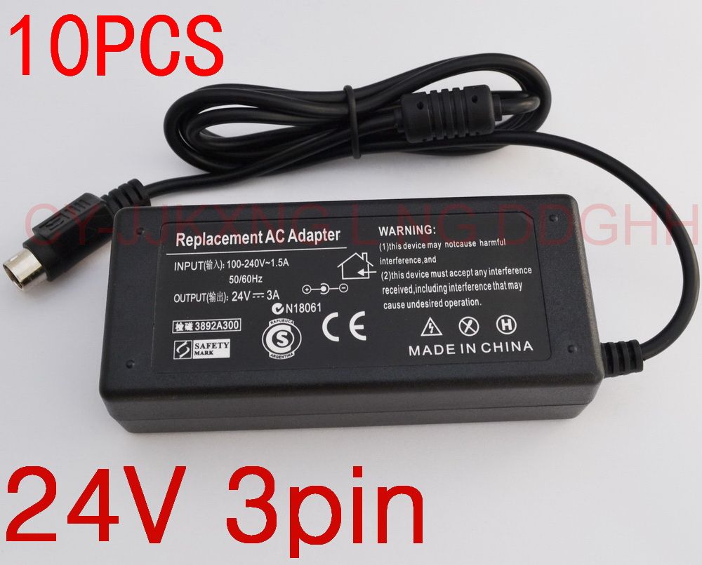 Groothandel10 STKS 24V 3A 3PIN 72W AC Adapter Voedingsoplader Voor NCR  RealPOS 7197 POS Thermische Ontvangstprinter Voor EPSON PS180 PS179 Bij  Wuzhihui822009 Onder 68,84 € |DHgate