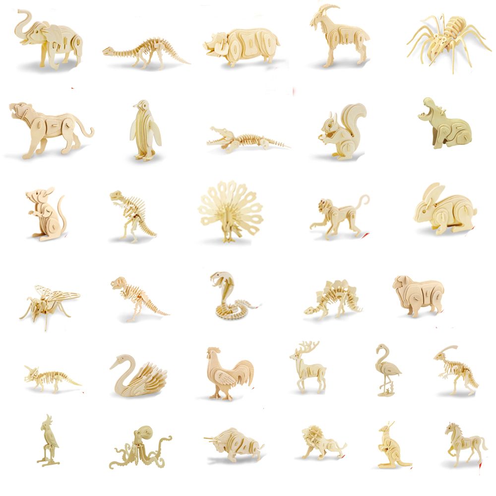 3d wooden puzzle animals