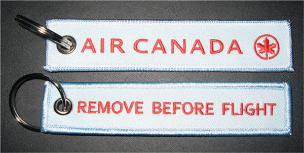 AIR CANADA Remove Before Flight keychain baggage tag quality embroidered 