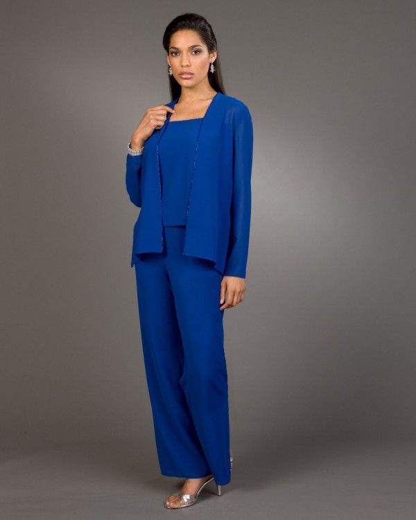 2016 Modest Royal Blue Pants Suits For 