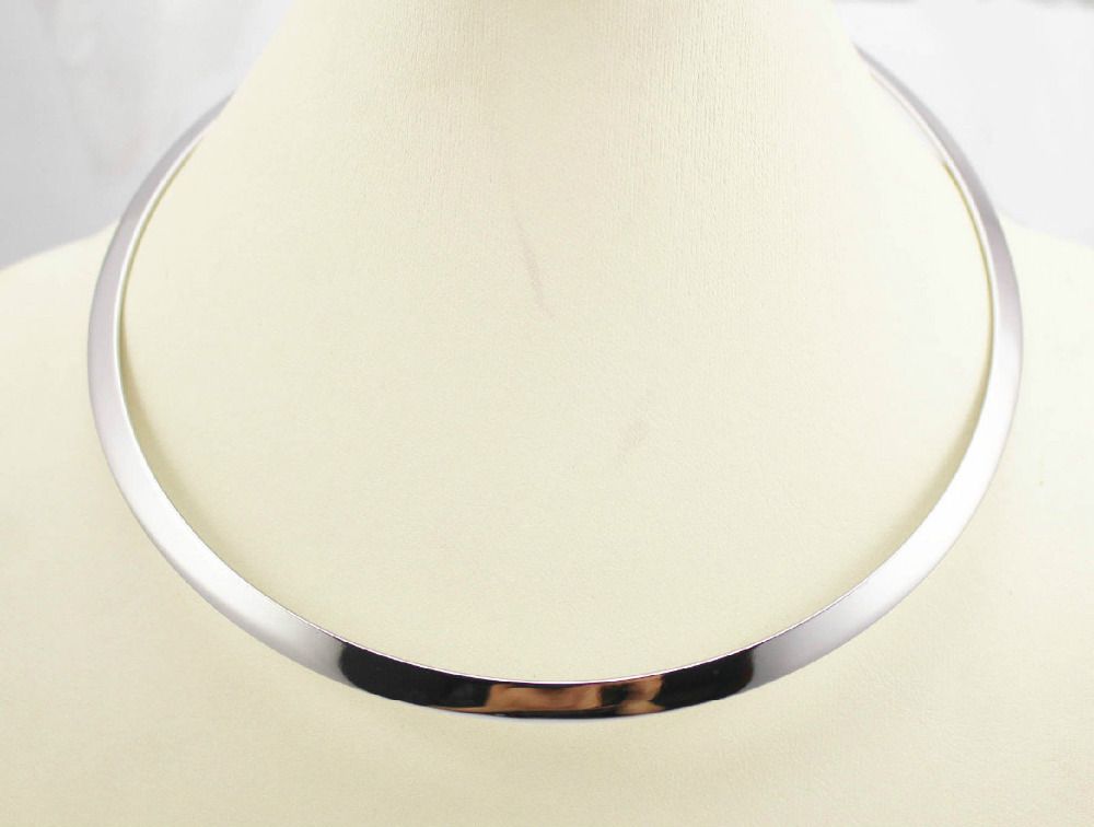 Großhandel 316l edelstahl silber nette glänzende einfache offene choker kragen halskette für frauen, 6mm breite, silber oder gold farbe