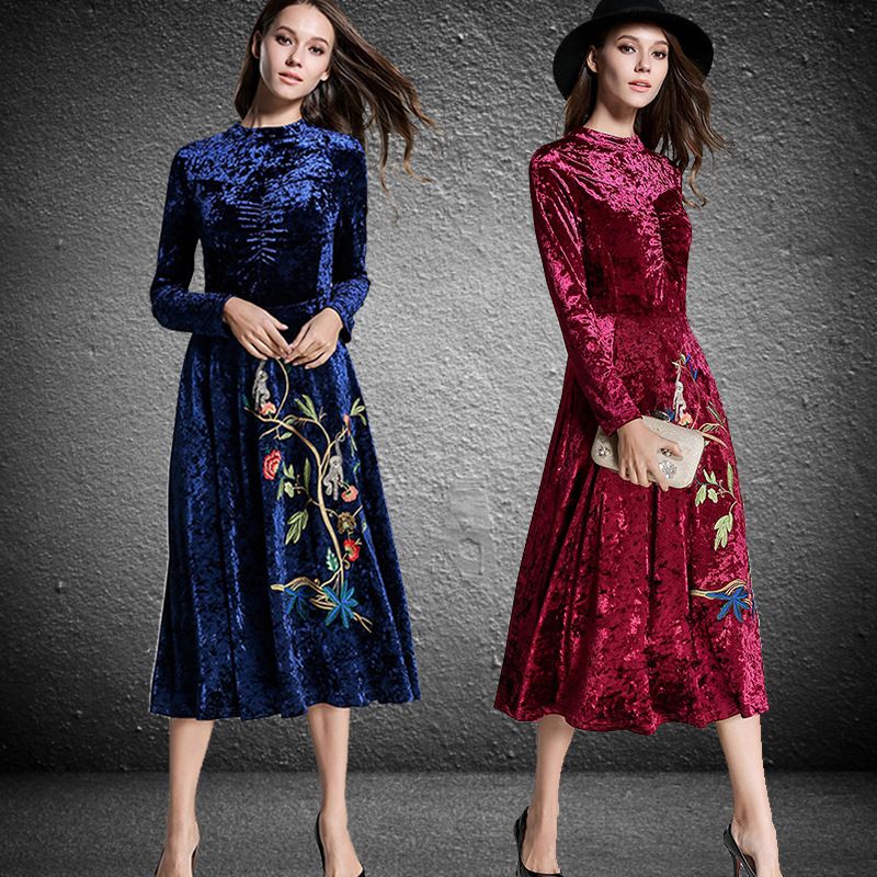 latest velvet dresses 2018