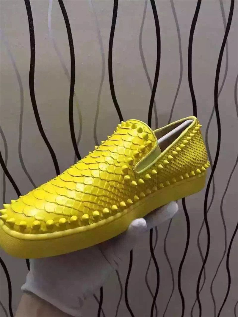 yellow snakeskin shoes