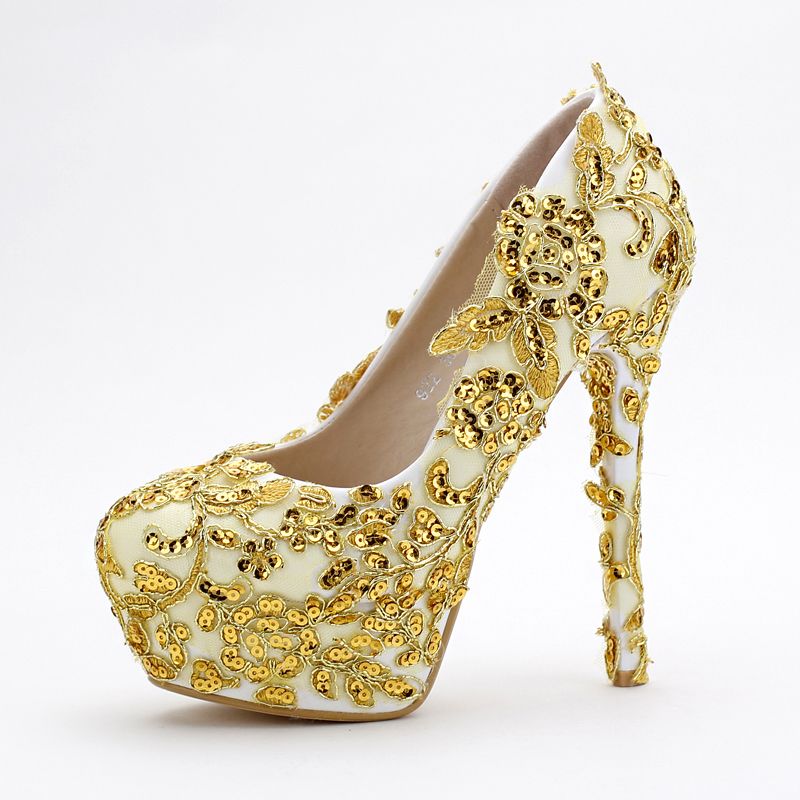 gold sparkly prom heels