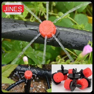 100/ pcs 0 70L//H Plastique r/églable Micro Drip irrigation arrosage Outil des /émetteur Anti-encrassement Dripper
