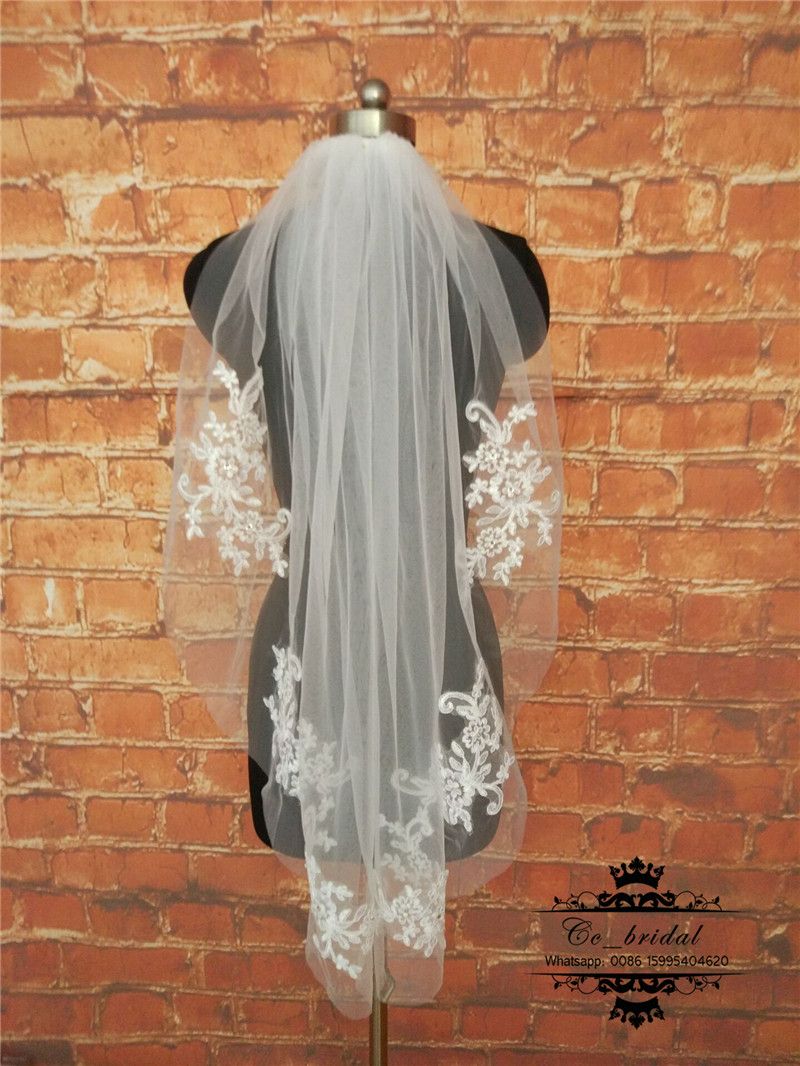 short veil with crystals