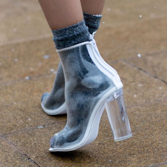 clear plastic boots