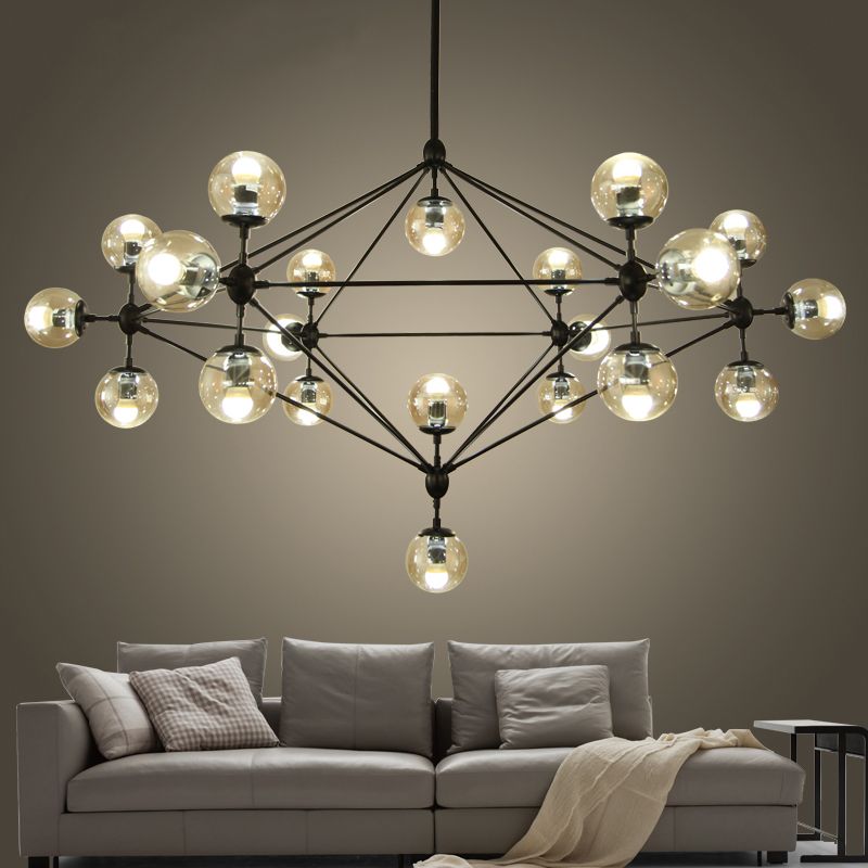 Modern Glass Chandeliers Designer Jason Miller Modo Chandelier Lighting Fixtures Living Room Dining Led Dna Pendant Lamp 110v 240v Brass Ceiling