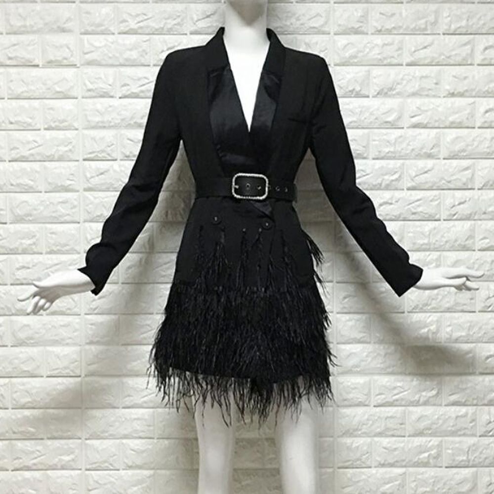 ladies black blazer dress