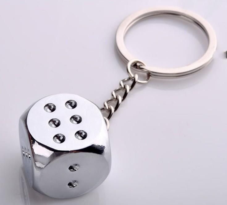 Details about   New Dice Key Chain Metal Personality Dice Poker Soccer Guitar Model Alloy Key 