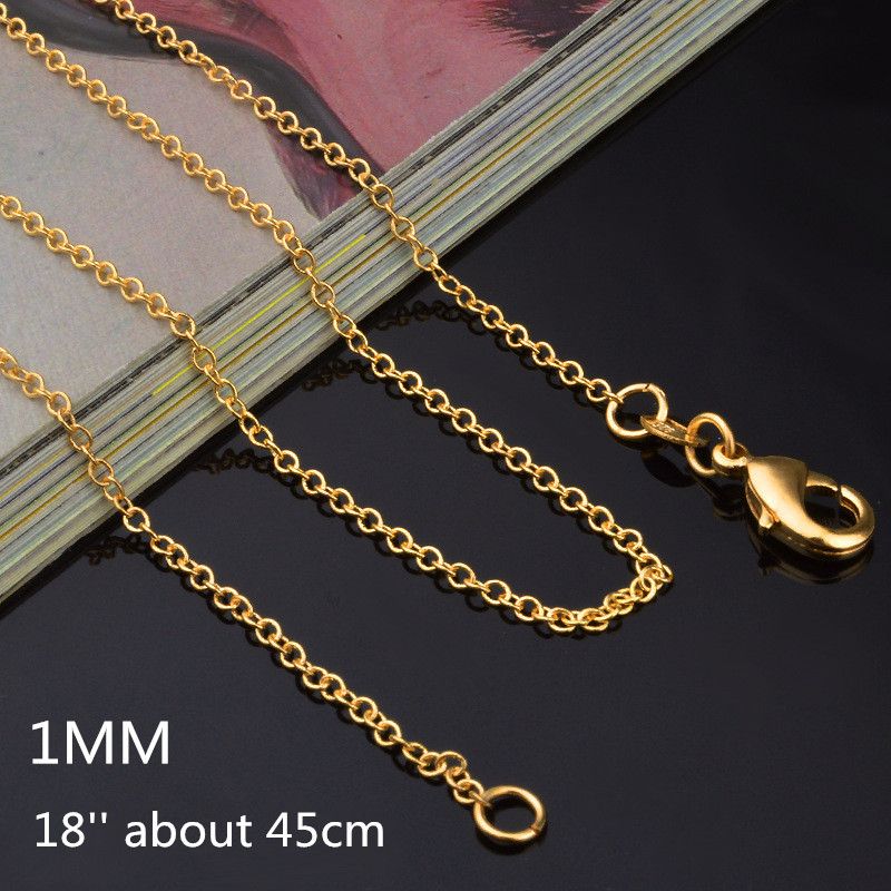 14K Gold Rolo Chain Necklaces Jewelry 