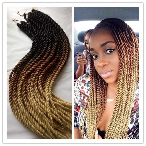 5packs Black Brown Beige Ombre Pre Twist Braiding Hair Extensions