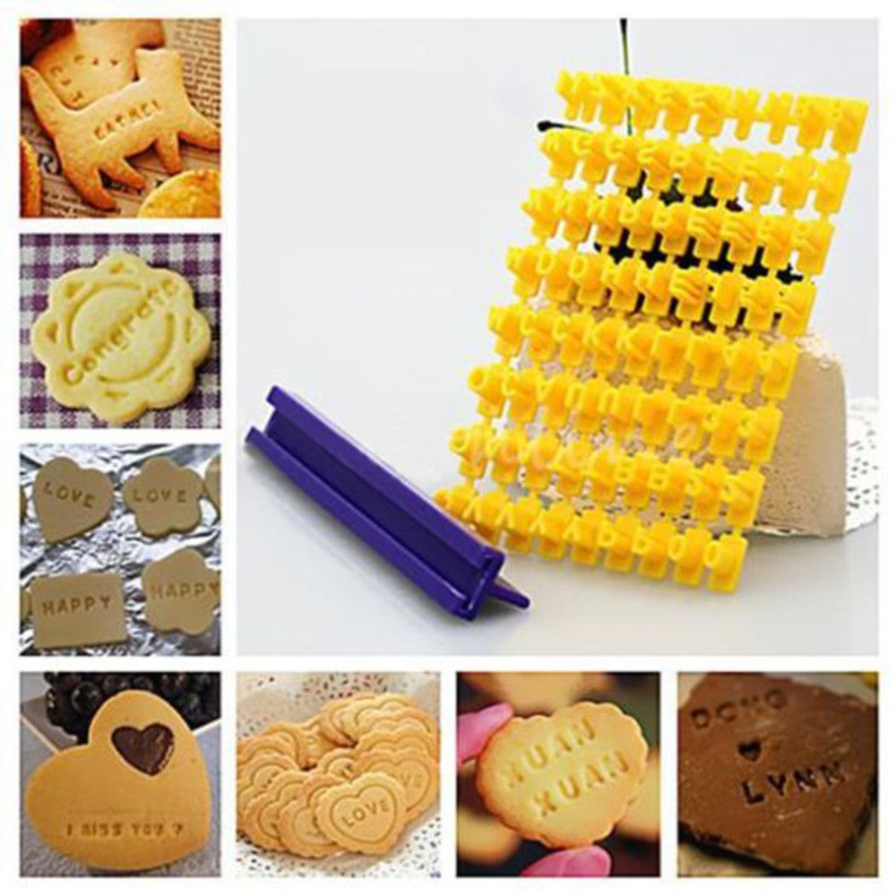 Alphabet Number Letter Cookie Biscuit Stamp Embosser Cutter Fondant Cake Mold