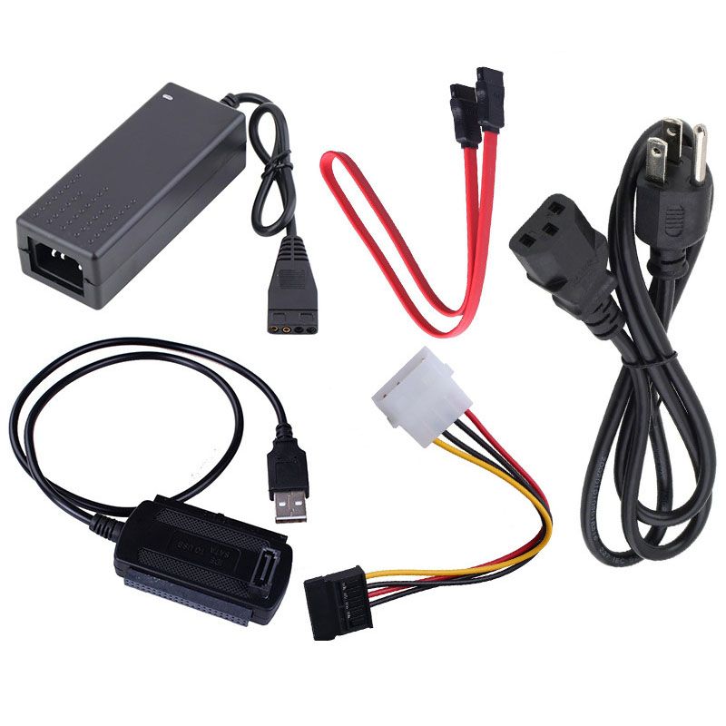 2021 New EU Standard Hard Drive Power Supply Adapter USB 2.0 To SATA