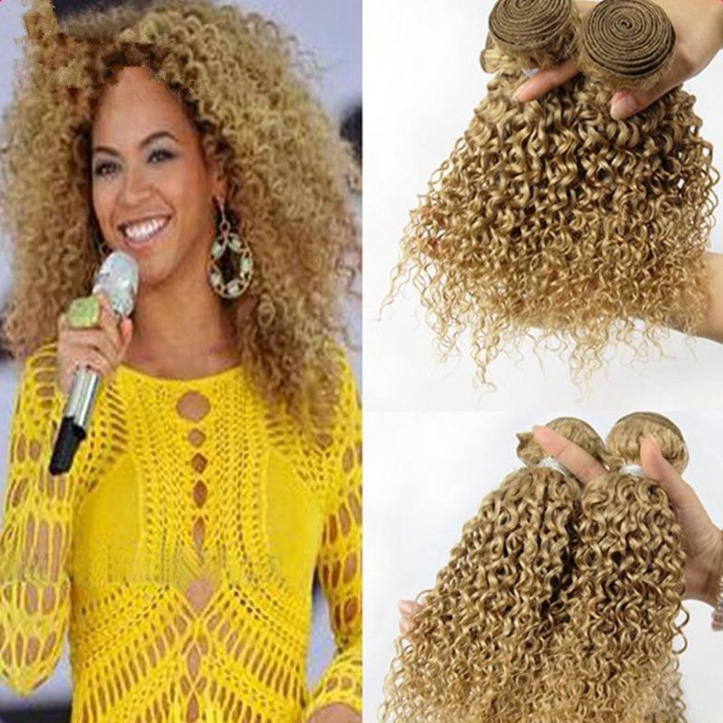 Honey Blonde Peruvian Hair 3 Bundles Blonde Deep Curly Weave Cheap