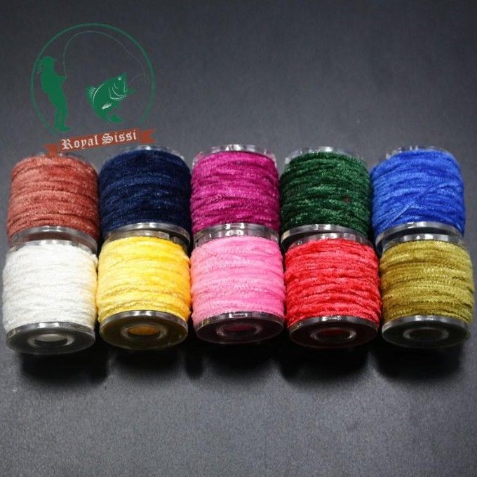 10Colors Rayon Chenille Yarn//2mm Tinsel line Chenille Yarn Fly Fishing Materials