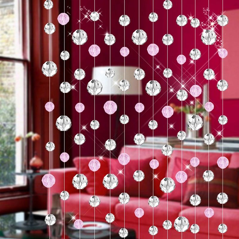 Jovivi 10 Pezzi 1m Perline Cristallo Catena Perle di Cristallo per Tende Decorazioni Matrimonio Nozze Tenda della Porta Albero di Natale 