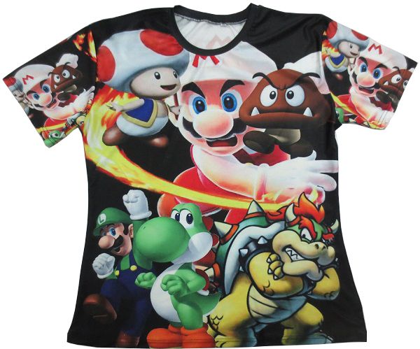 camisetas de mario bros para adultos
