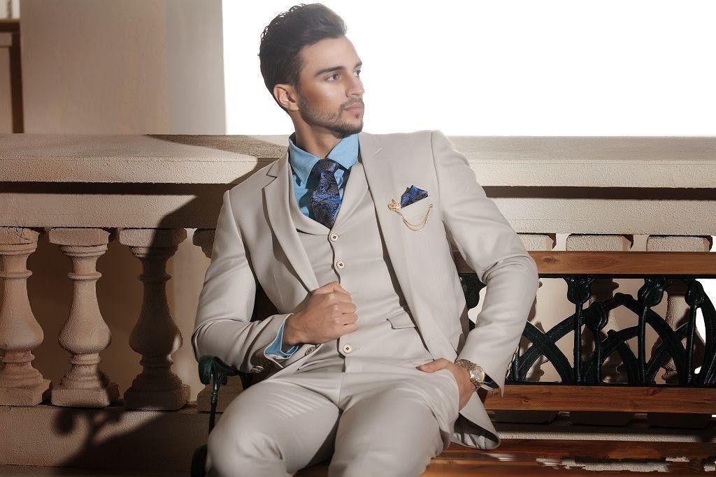 Abito Da Sposo Da Uomo Elegante Color Beige Chiaro In Smoking Da Uomo,  Abito Da Cerimonia Con Risvolto, Risvolto, Un Bottone, Vestibilità  Aderente, Design Accattivante Da 72,29 € | DHgate Italy