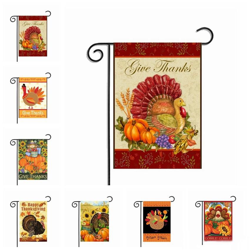 2020 Thanksgiving Garden Flag Banner Turkey Party Home Decor