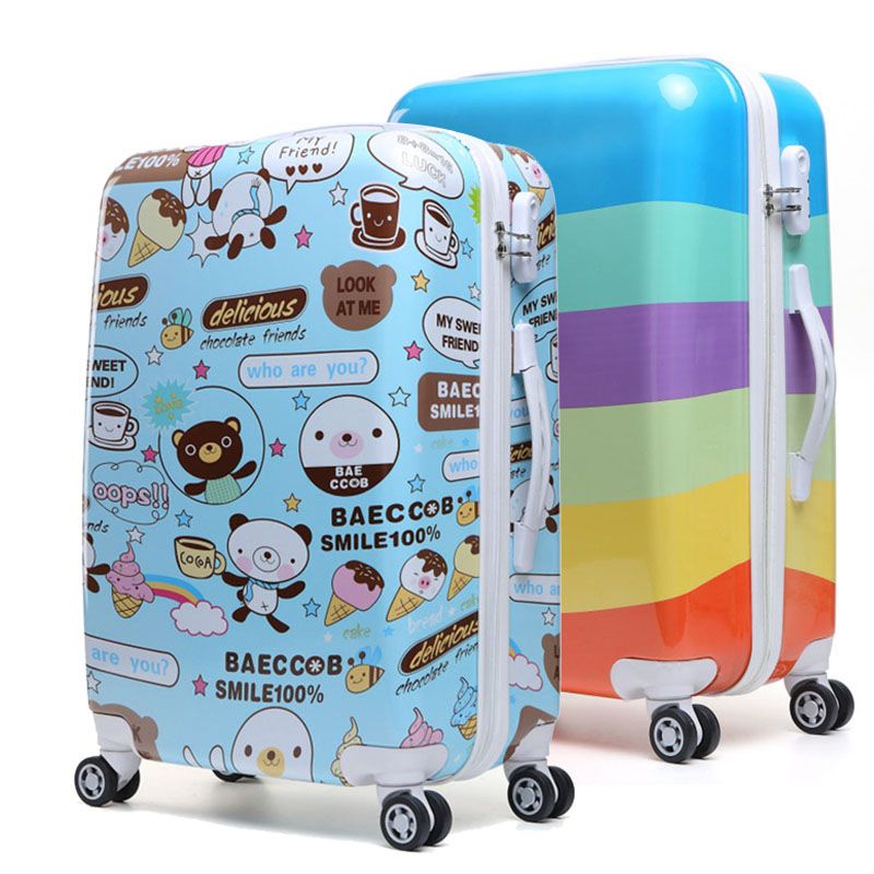 High Quality 20 Women Girls Rolling Luggage ABS Trolley Travel Bag