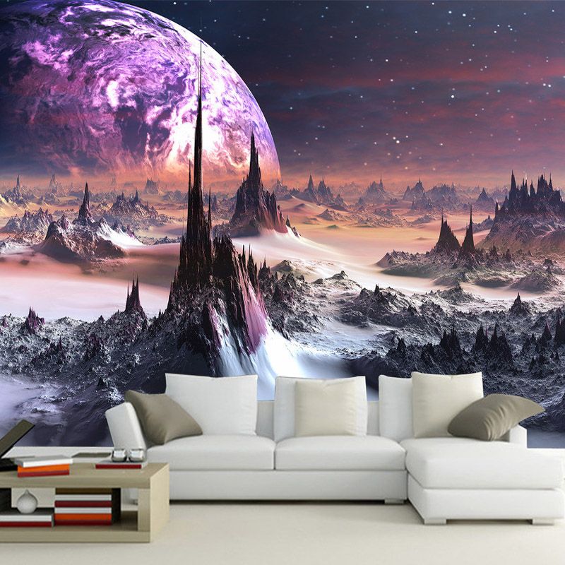 Purple Galaxy Wallpaper 3d Photo Wallpaper Charming Stars Wall