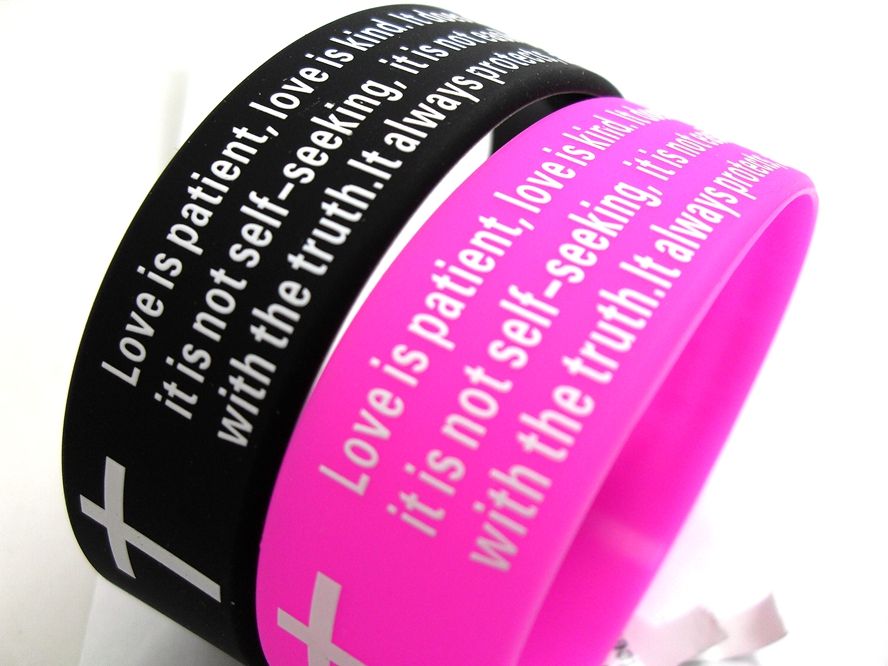 100 of I Corinthians 13 Religious Wristband Love is kind ... Love is patient