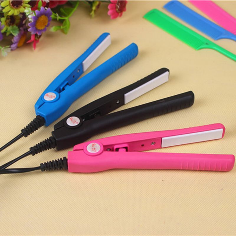 Mini Hair Straightener With Plug Converter Flat Ceramic Straight Hair Clip  Curly Sticks Straightener Irons Professional Hair Styling Tools