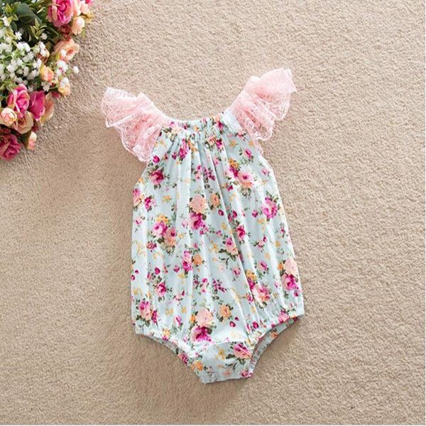 US Toddler Baby Girls Clothes Ruffle Sleeve Floral Romper Summer Holiday Outfit