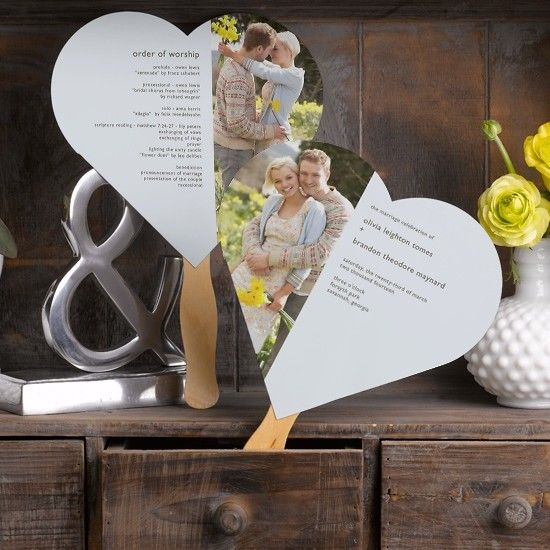 100x Wedding Invitations Program Fan Free Personalised Printing