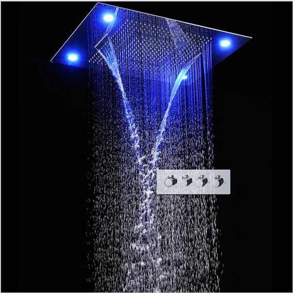 2019 31 Large Rain Shower Set Waterfall Led Recessed Ceiling Mount