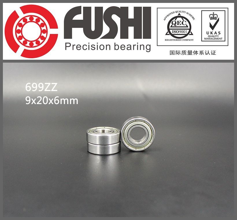 10pcs 699ZZ 9x20x6mm scellé une ligne roulements à billes à rainure profonde