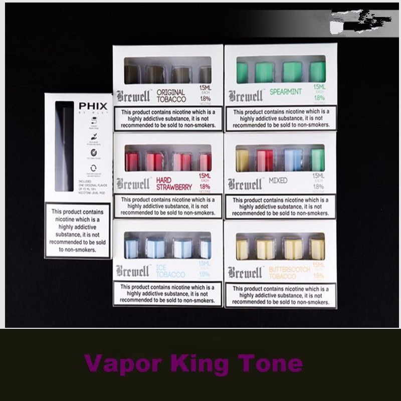 The Pods Vaporizer PHIX Vapor 4 In One Packing Best Flavors 1.5Ml Cartridges Refill Ceramic Coil
