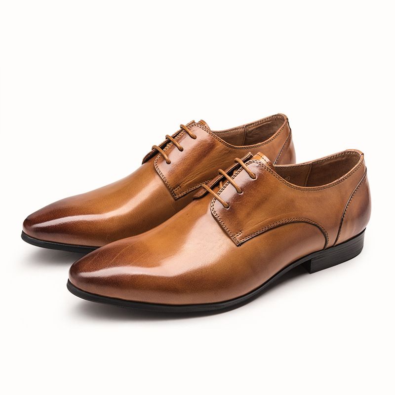 zapatos cuero marron hombre