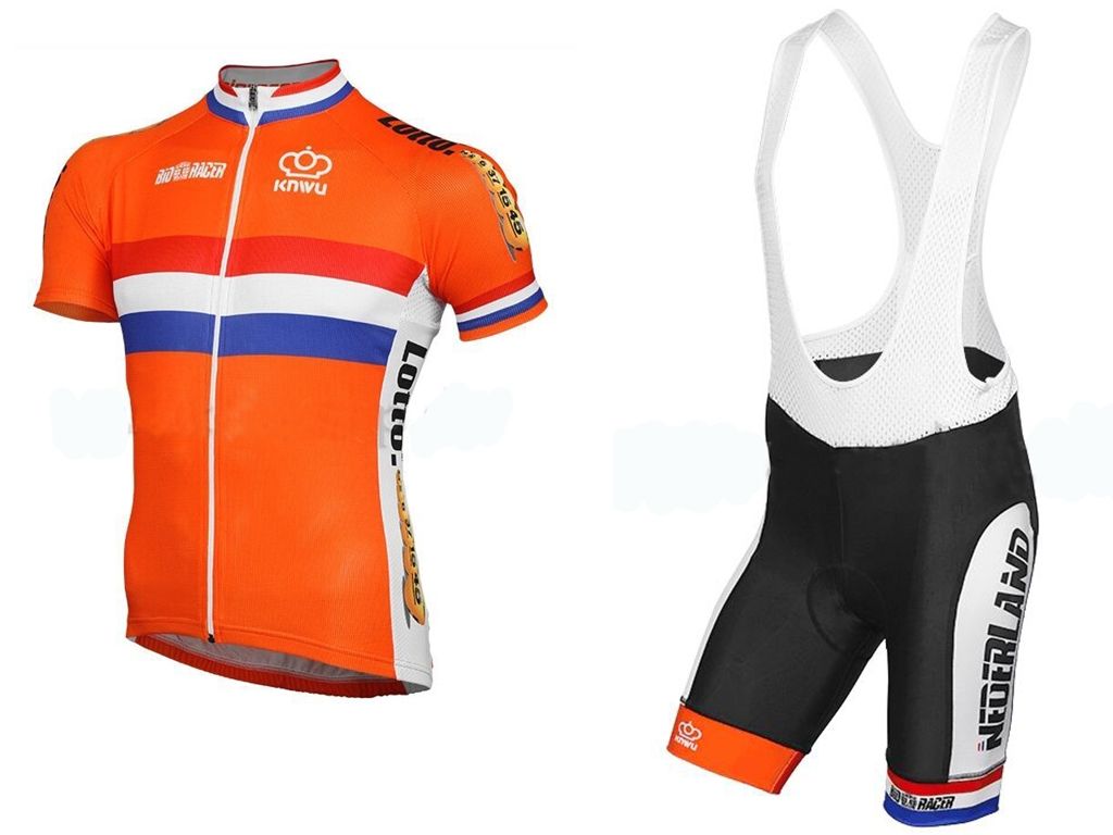 2016 Netherlands Cycling Jerseys Wear Orange Dutch Holland Quick Dry