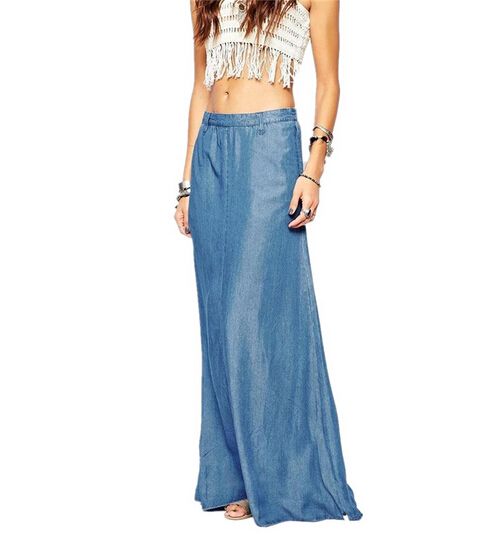 Gonna Lunga Dei Jeans Del Denim Delle Donne Di Modo Delle Donne Libere Di  Trasporto Gonna Lunga Di Stile Europeo Del Pavimento Di Lunghezza Estate  Elegante E Vendita Calda Della Primavera Da