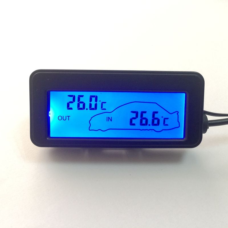 1,5 m de cable 12 V para interior y exterior Rojo pantalla LCD sensor Mini term/ómetro digital para coche para veh/ículos