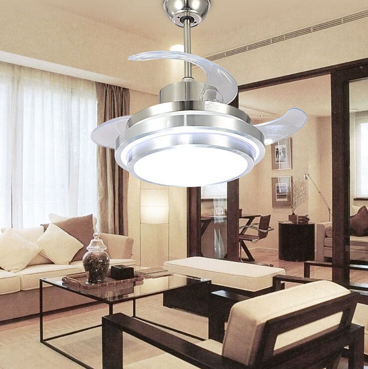 2019 Ultra Quiet Ceiling Fans 110 240v Invisible Ceiling Fans Modern Fan Lamp For Living Room European Ceiling Light 48 42 36 32 Inches From