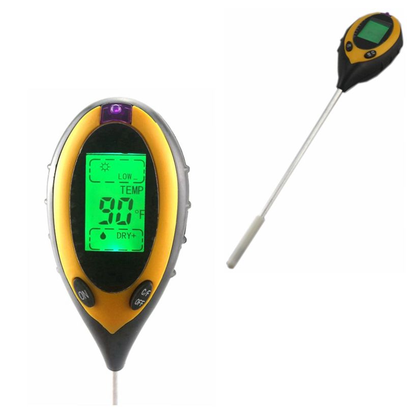 2021 4 In 1 Digital Thermometer Garden Soil Moisture Light Ph Meter