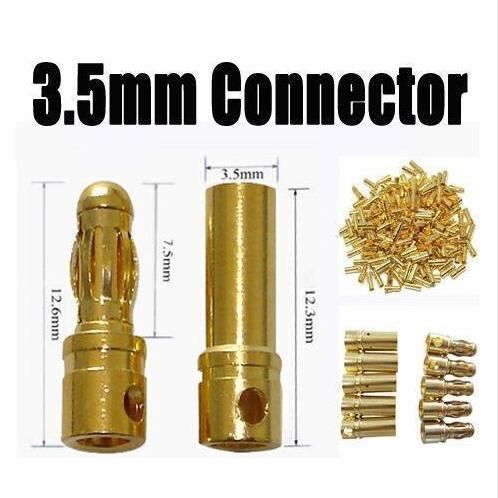 6 pairs Thick Gold Plated 3.5mm Bullet Connector banana plug For ESC battery