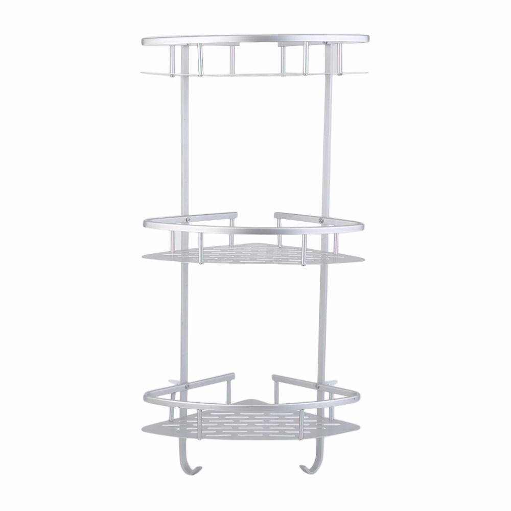 großhandel 2 stücke praktische aluminium dreieckige dusche caddy regal drei  schichten badezimmer wand ecke rack speicherorganisator halter von txbiao,