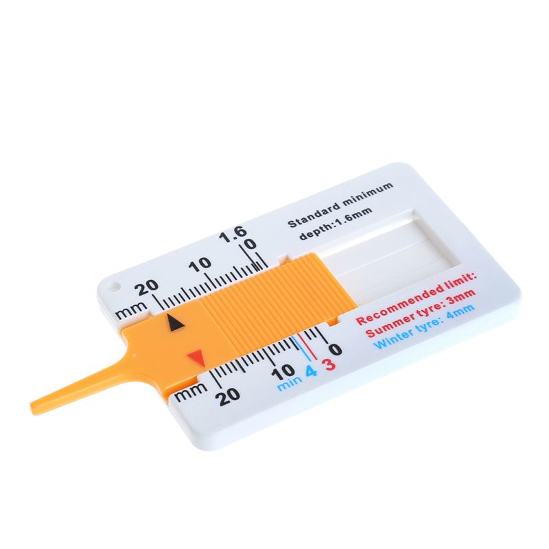 1PCS Tyre Tread Depth Gauge Car Motorcycle Trailer Van Wheel Measure Tool Silver