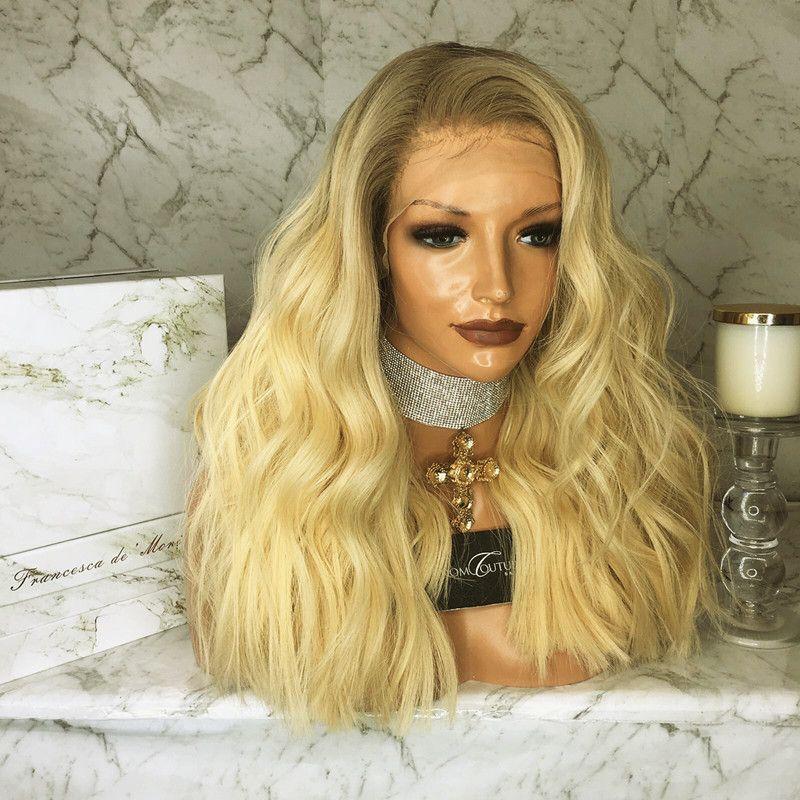 Color 613 Glueless Full Lace Blonde Human Hair Wig Body Wave