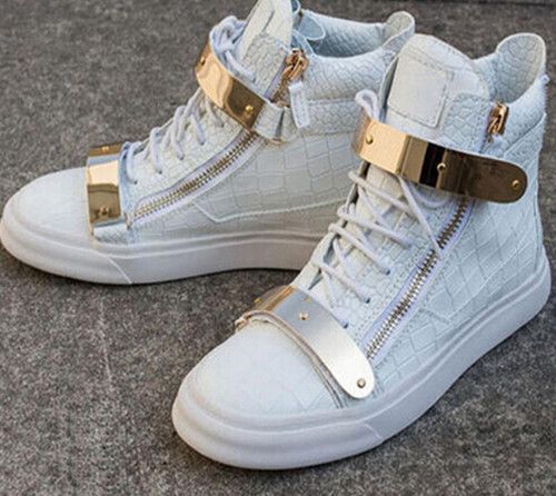 black leather high top trainers womens