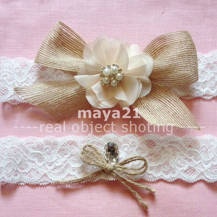 Rustic Burlap Bridal Wedding Garter Set Flower Bow Wedding Garter Bridal Accessories Wedding Accessories Garters Garter From Maya21 10 06 Dhgate Com