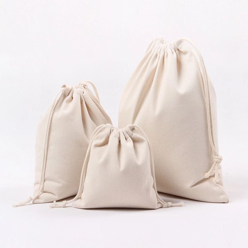 2020 Canvas Drawstring Bags 100 Natural Cotton Storage Bags Laundry