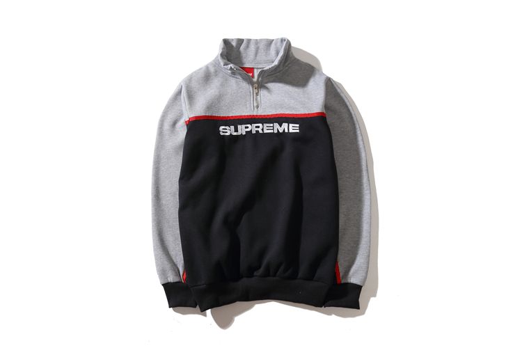Acheter 2017 Automne Et Hiver Nouvelle Sup 17fw 2 Tone Demi Zip Acheter 2017 Automne Et Hiver Nouvelle Sup 17fw 2 Tone Demi Zip