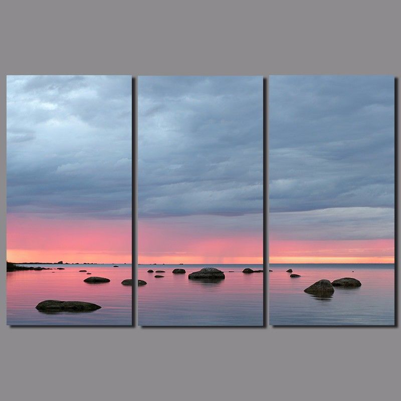 2019 Purple Seaside Landscape For Wedding Living Room Decoration Sunset Lake Canvas Painting On Wall Hanging Home Decor Unframed From Xiaofang8810