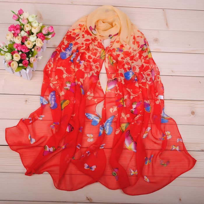 Toute nouvelle collection femme foulard châle Sarong Écharpe Imprimé Papillon Coloré 