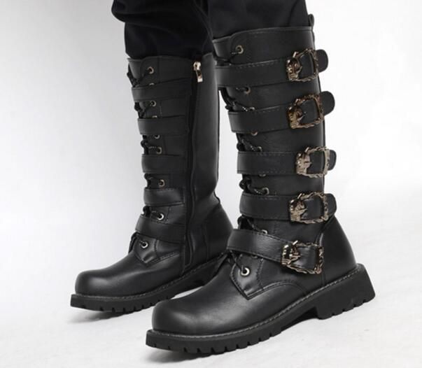 knee length combat boots